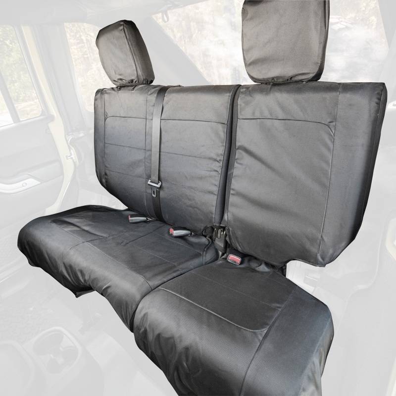 Rugged Ridge Ballistic Seat Cover, Rear, Black; 07-10 Jeep Wrangler JKU, 4  Door 