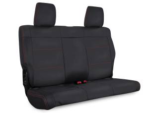 PRP Seats - PRP 08-10 Jeep Wrangler JKU Rear Seat Cover/4 door - Black with Red Stitching - B018-01