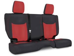 PRP Seats - PRP 13-18 Jeep Wrangler JKU Rear Seat Cover/4 door - Black/Red - B024-05