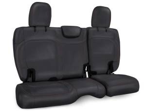 PRP Seats - PRP 2018+ Jeep Wrangler JLU/4 Door Rear Bench Cover w/ Cloth Interior - Black w/ Red Stitching - B043-01