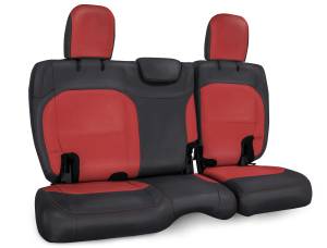 PRP Seats - PRP 2018+ Jeep Wrangler JLU/4 door Rear Bench Cover with Cloth Interior - Black/Red - B043-05