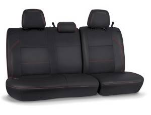 PRP Seats - PRP 2016+ Toyota Tacoma Rear Bench Cover Double Cab - Black with Red Stitching - B054-01