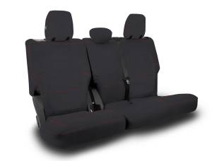 PRP Seats - PRP Rear Bench Covers for 2021+ Ford Bronco, 4 Door - Black with Red Stitching - B061-01