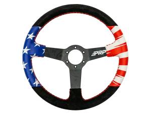 PRP Seats - PRP Suede New Glory Deep Dish Steering Wheel  - Black/Red/White/Blue - G245