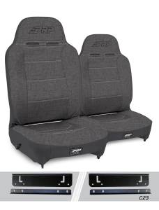 PRP Seats - PRP Enduro High Back Reclining Suspension Seats Kit for 97-02 Jeep Wrangler TJ (Pair), Gray - A130110-C23-54