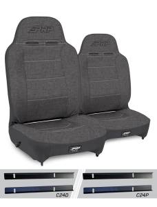 PRP Seats - PRP Enduro High Back Reclining Suspension Seats Kit for 03-06 Jeep Wrangler TJ (Pair), Gray - A130110-C24-54