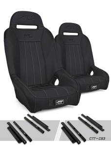 PRP Seats - PRP GT/S.E. Suspension Seats Kit for Polaris General, RZR S 900, 900 Trail, Trail, XP 1000, Turbo, Turbo S, RS1 (Pair), Black - A5701-PORXP-C83-201