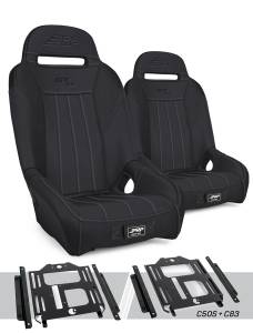 PRP Seats - PRP GT/S.E. Suspension Seats Kit for Polaris RZR 570, 800, 900 (Pair), Black - A5701-PORXP-C50S-201