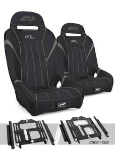 PRP Seats - PRP GT/S.E. Suspension Seats Kit for Polaris RZR 570, 800, 900 (Pair), Black & Gray - A5701-PORXP-C50S-203