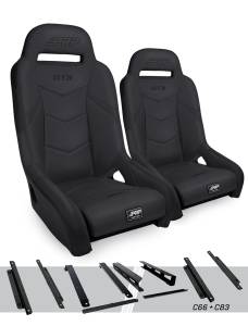 PRP Seats - PRP GT3 Suspension Seats Kit for Honda Talon (Pair), Black - A7301-PORXP-C66-201