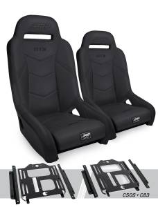 PRP Seats - PRP GT3 Suspension Seats Kit for Polaris RZR 570, 800, 900 (Pair), Black - A7301-PORXP-C50S-201