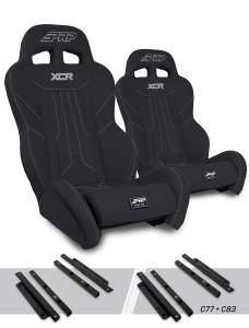 PRP Seats - PRP XCR Suspension Seats Kit for Polaris General, RZR S 900, 900 Trail, Trail, XP 1000, Turbo, Turbo S, RS1 (Pair), Black - A8001-PORXP-C83-201