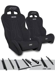 PRP Seats - PRP XCR Suspension Seats Kit for Honda Talon (Pair), Black - A8001-PORXP-C66-201