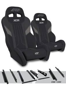 PRP Seats - PRP XCR Suspension Seats Kit for Honda Talon (Pair), Black & Gray - A8001-PORXP-C66-203