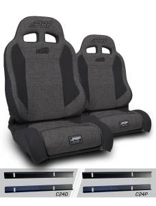 PRP Seats - PRP Enduro Elite Suspension Seat - Trek Edition, Kit for 03-06 Jeep Wrangler TJ (Pair), Gray - A89010-C24-54