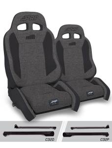 PRP Seats - PRP Enduro Elite Suspension Seat - Crawl Edition, Kit for Jeep Wrangler CJ7/YJ (Pair), Gray - A90010-C32-54