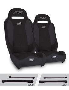 PRP Seats - PRP Summit Elite Suspension Seat, Kit for Jeep Wrangler CJ7/YJ (Pair), Black - A9301-C32-50