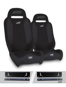 PRP Seats - PRP Summit Elite Suspension Seat, Kit for 97-02 Jeep Wrangler TJ (Pair), Black - A9301-C23-50