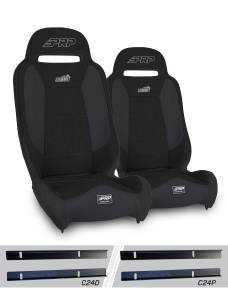 PRP Seats - PRP Summit Elite Suspension Seat, Kit for 03-06 Jeep Wrangler TJ (Pair), Black - A9301-C24-50