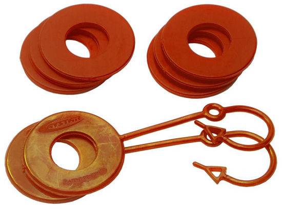 Daystar - Daystar D Ring Isolator Washer Locker Kit 2 Locking Washers and 6 Non-Locking Washers Orange Daystar - KU70061AG - Image 1