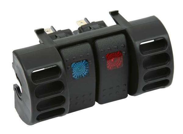 Daystar - Daystar 87-96 Jeep TJ Upper Air Vent Switch Pod W/ 2 Rocker Switches Blue and Red Daystar - KJ71036BK - Image 1