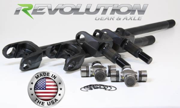 Revolution Gear and Axle - Revolution Gear and Axle Dana 30 YJ MJ and XJ 30Spl 4340 Chromoly US Made Front Axle Kit 1987-95 w/Disconnect Eliminator - RAK30-YJ-30 - Image 1