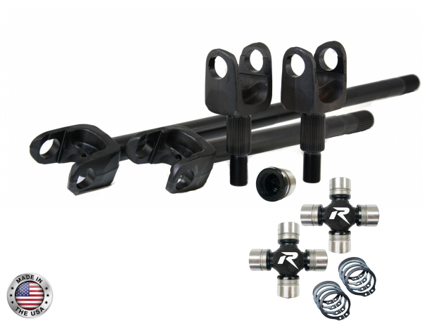 Revolution Gear and Axle - Revolution Gear and Axle Dana 30 JK 4340 Chromoly 27Spl Front Axle Kit HD Chromoly U-Joints 07-18 JK Sahara and X Model US Made Axles - RAK30-JK-27-HD - Image 1