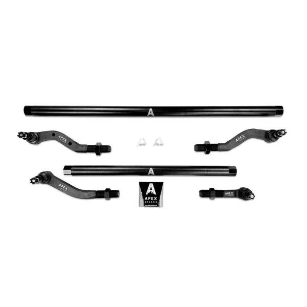 Apex Chassis - Apex Chassis Heavy Duty Tie Rod & Drag Link Assembly in Steel. Fits: 07-18 Jeep Wrangler JK JKU Rubicon Sahara Sport  Note this NO-FLIP kit is Fits: vehicles with a lift of 3.5 inches or less - KIT130-NoFlip - Image 1