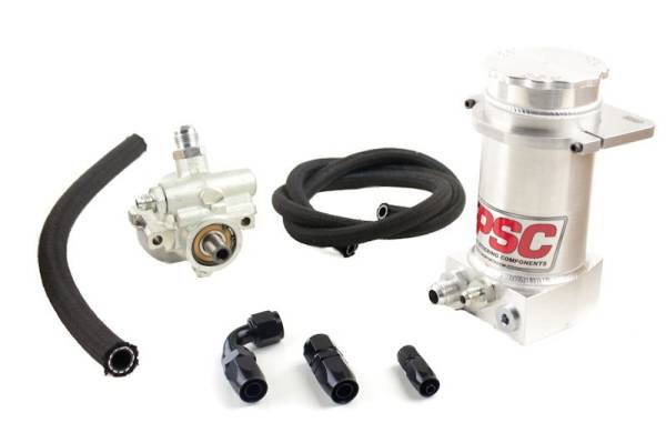 PSC Steering - PSC Steering Pro Touring Type II Power Steering Pump and Brushed Aluminum Remote Reservoir Kit for Rack and Pinion Applications - PK1150X - Image 1
