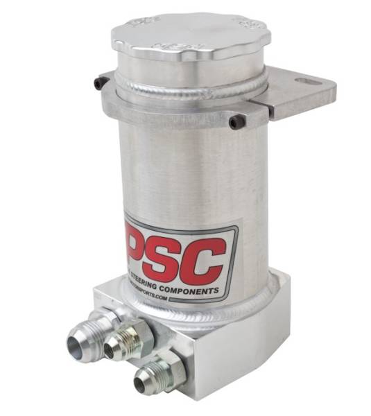 PSC Steering - PSC Steering Pro Touring Brushed Aluminum Hydroboost Remote Reservoir Kit, 2X #6AN Return #10AN Feed - SR146H-6-10-SB - Image 1