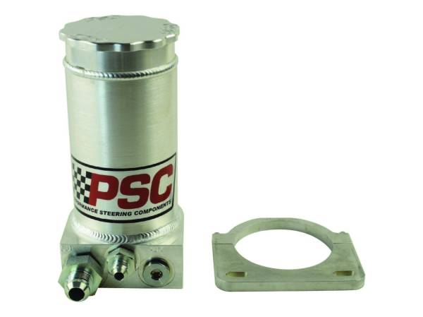 PSC Steering - PSC Steering Pro Touring Brushed Aluminum Remote Reservoir Kit, #6AN Return #10AN Feed - SR146-6-10-SB - Image 1