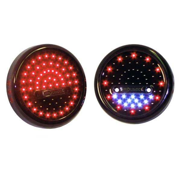 OffRoadOnly - OffRoadOnly Jeep TJ LED Tail Lights 5 Inch Round Red/White Pair LiteDOT - LD-RRW2 - Image 1