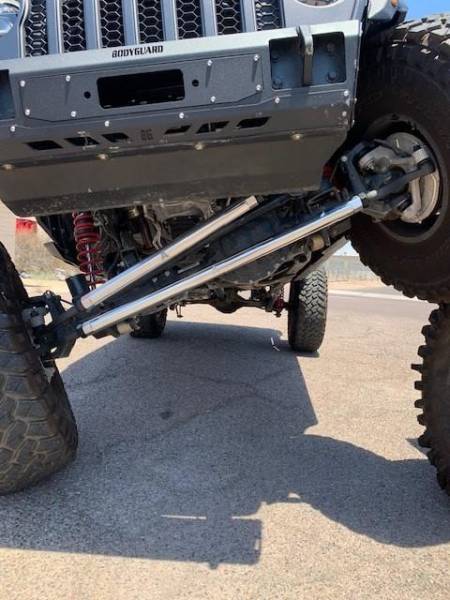 Apex Chassis - Apex Chassis Heavy Duty 2.5 Ton Tie Rod & Drag Link Assembly in Polished Aluminum Fits: 19-22 Jeep Gladiator JT 18-22 Jeep Wrangler JL. Note: This FLIP kit fits a Dana 44 axle with a lift exceeding 4.5 inches. Requires drilling the knuckle. - KIT125-Dana4 - Image 1