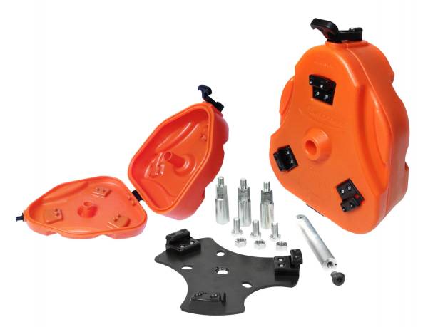 Daystar - Daystar 46-75 Jeep CJ Cam Can Trail Box Orange W/ Spare Tire Mount Daystar - KJ71035OR - Image 1