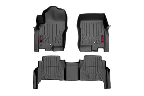 Rough Country - Rough Country Heavy Duty Floor Mats Quick Easy Installation Spill Saver Lip All Weather Protection Front And Rear - M-80513 - Image 1