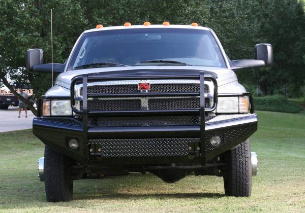 Fab Fours - Fab Fours Black Steel Front Ranch Bumper 2 Stage Black Powder Coated w/Full Grill Guard Incl. Light Cut-Outs - DR94-S1560-1 - Image 1