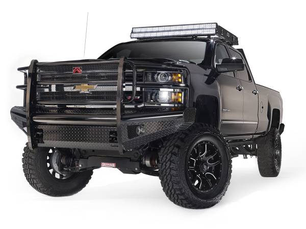 Fab Fours - Fab Fours Black Steel Front Ranch Bumper 2 Stage Black Powder Coated w/Full Grill Guard Incl. Light Cut-Outs - CH05-S1360-1 - Image 1