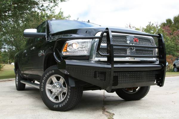 Fab Fours - Fab Fours Black Steel Front Ranch Bumper 2 Stage Black Powder Coated w/Full Grill Guard Incl. Light Cut-Outs - DR06-S1160-1 - Image 1