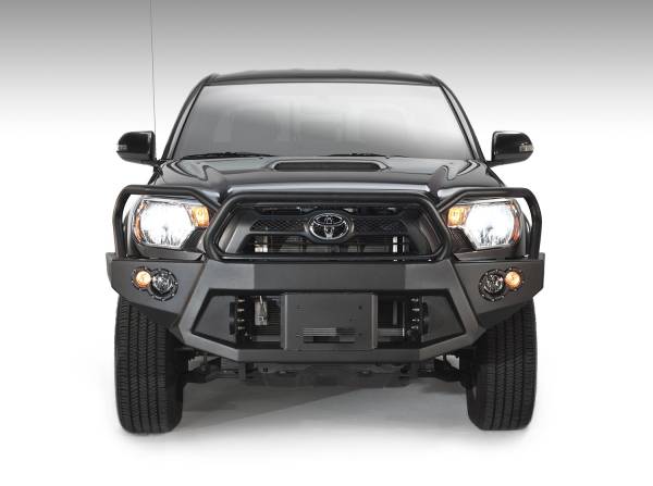 Fab Fours - Fab Fours Premium Heavy Duty Winch Front Bumper Uncoated/Paintable w/Full Grill Guard Incl. 1in. D-Ring Mounts/Light Cut-Outs w/Fab Fours 90mm Fog Lamps/60mm Turn Signals [AWSL] - TT12-B1650-B - Image 1