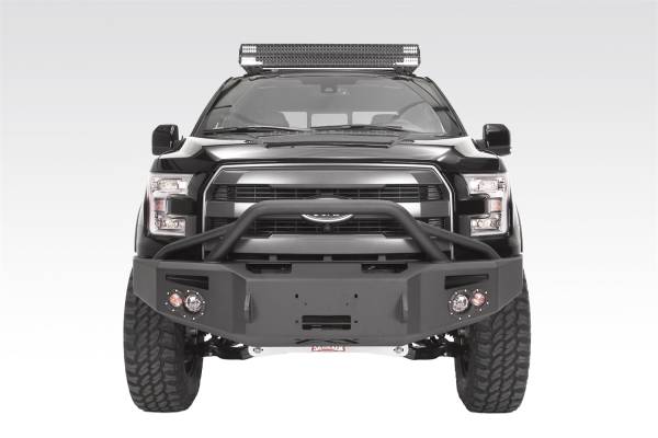 Fab Fours - Fab Fours Premium Heavy Duty Winch Front Bumper 2 Stage Black Powder Coated w/Pre-Runner Grill Guard Incl. 1 in. D-Ring Mounts/Light Cut-Outs w/Hella 90mm Fog Lamps/60mm Turn Signals - FF15-H3252-1 - Image 1