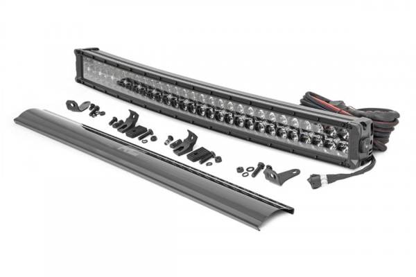 Rough Country - Rough Country Hidden Bumper Chrome Series LED Light Bar Kit 30 in. Dual Row Light Bar [6] 5W High Intensity Cree LEDs 27000 Lumens 300W Cool White DRL Incl. Mounting Brkts. Light Cover - 70787 - Image 1