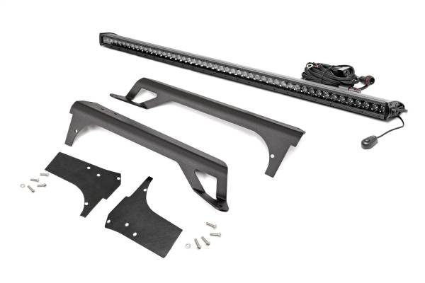 Rough Country - Rough Country LED Light Bar 50 in. Straight Upper Windshield Mounts w/Single Row Black Series w/DRL - 70588BLDRL - Image 1
