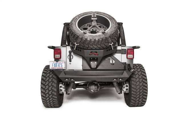 Fab Fours - Fab Fours Spare Tire Carrier 2 Stage Black Powder Coated Slant Back Tire Carrier - JK2070-1 - Image 1