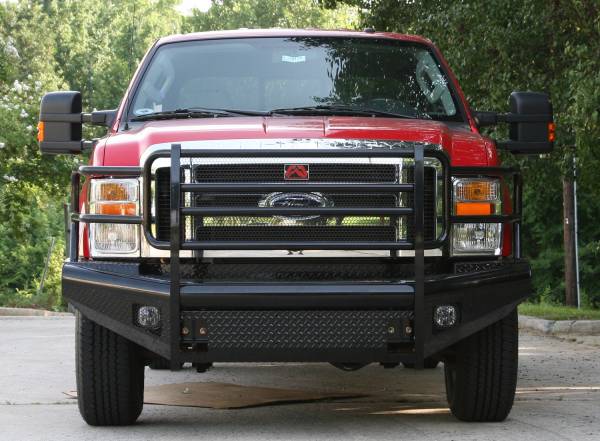 Fab Fours - Fab Fours Black Steel Front Ranch Bumper 2 Stage Black Powder Coated w/Full Grill Guard Incl. Light Cut-Outs - FS08-S1960-1 - Image 1
