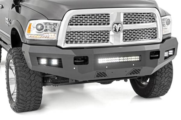 Rough Country - Rough Country LED Front Bumper Front 2 in. LED Cubes 20 in. LED Light Bar Durable All Steel Construction 15000 Lumens Of Lighting Power Sensor Relocator - 10785 - Image 1