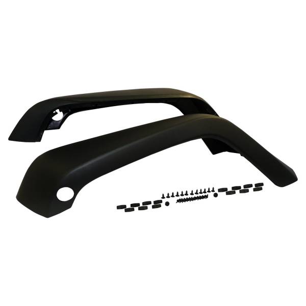 Crown Automotive Jeep Replacement - Crown Automotive Jeep Replacement Fender Flare Set Front Incl. 2 Flare/Retainers/Rivets Textured Black  -  5KFKFR - Image 1