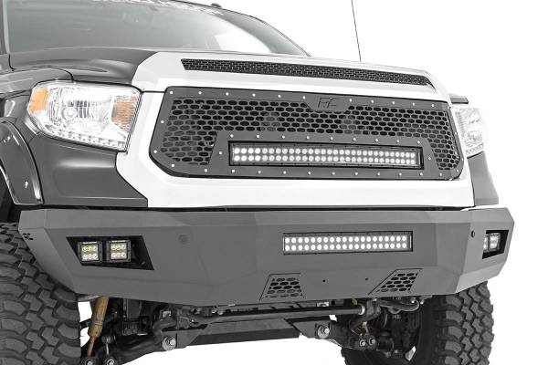 Rough Country - Rough Country Heavy Duty Front LED Bumper Incl. [4] Black-Series LED Cube Lights 20 in. Black-Series LED Light Bar Wiring Harness - 10777 - Image 1