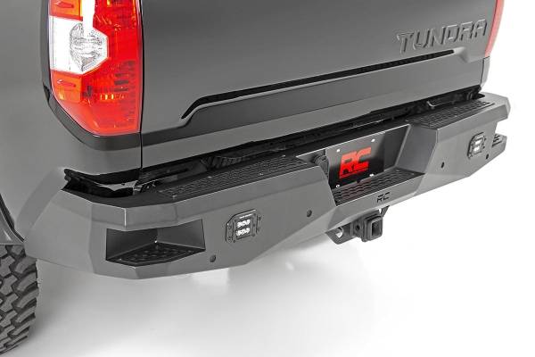 Rough Country - Rough Country Heavy Duty Rear LED Bumper Incl. [2] Black-Series LED Flush Mount Lights Wiring Harness Backup Sensor Relocators - 10778 - Image 1