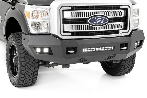 Rough Country - Rough Country LED Front Bumper Front 2 in. LED Cubes 20 in. LED Light Bar Durable All Steel Construction 15000 Lumens Of Lighting Power Sensor Relocator - 10783 - Image 1