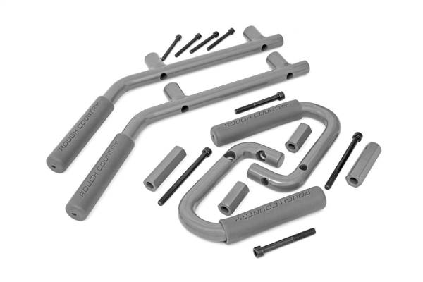 Rough Country - Rough Country Grab Handle Front and Rear Solid Steel Gray Set - 6503GRAY - Image 1